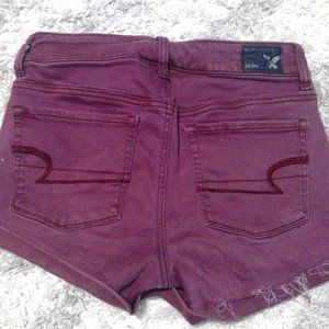 Maroon jean shorts
